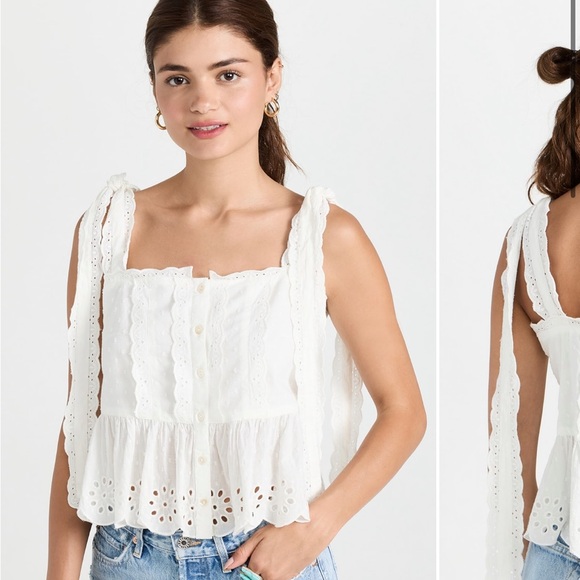 Farm Rio Off-White Laces Blouse - XS - Picture 3 of 8